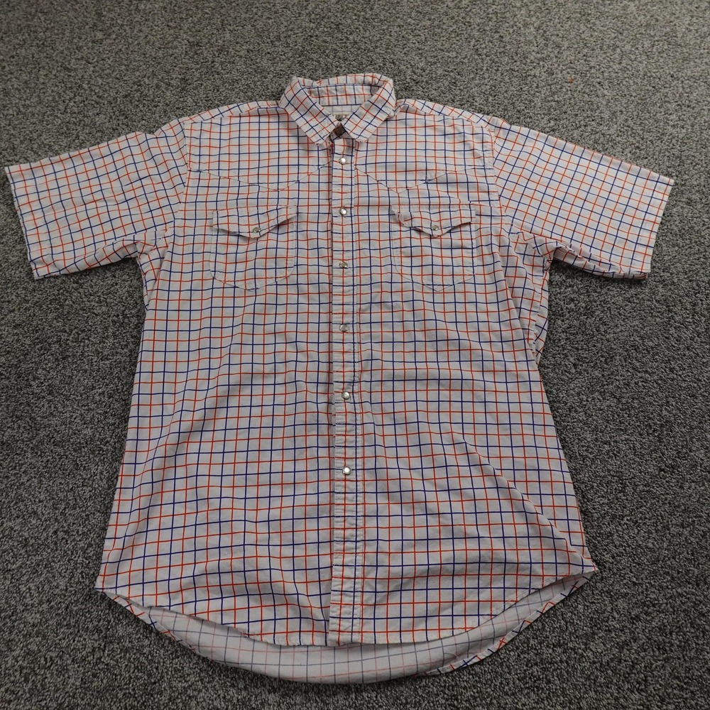 Express Rider Shirt Mens XL White Western Cowboy‎ Rodeo Ranch Country Pearl Snap